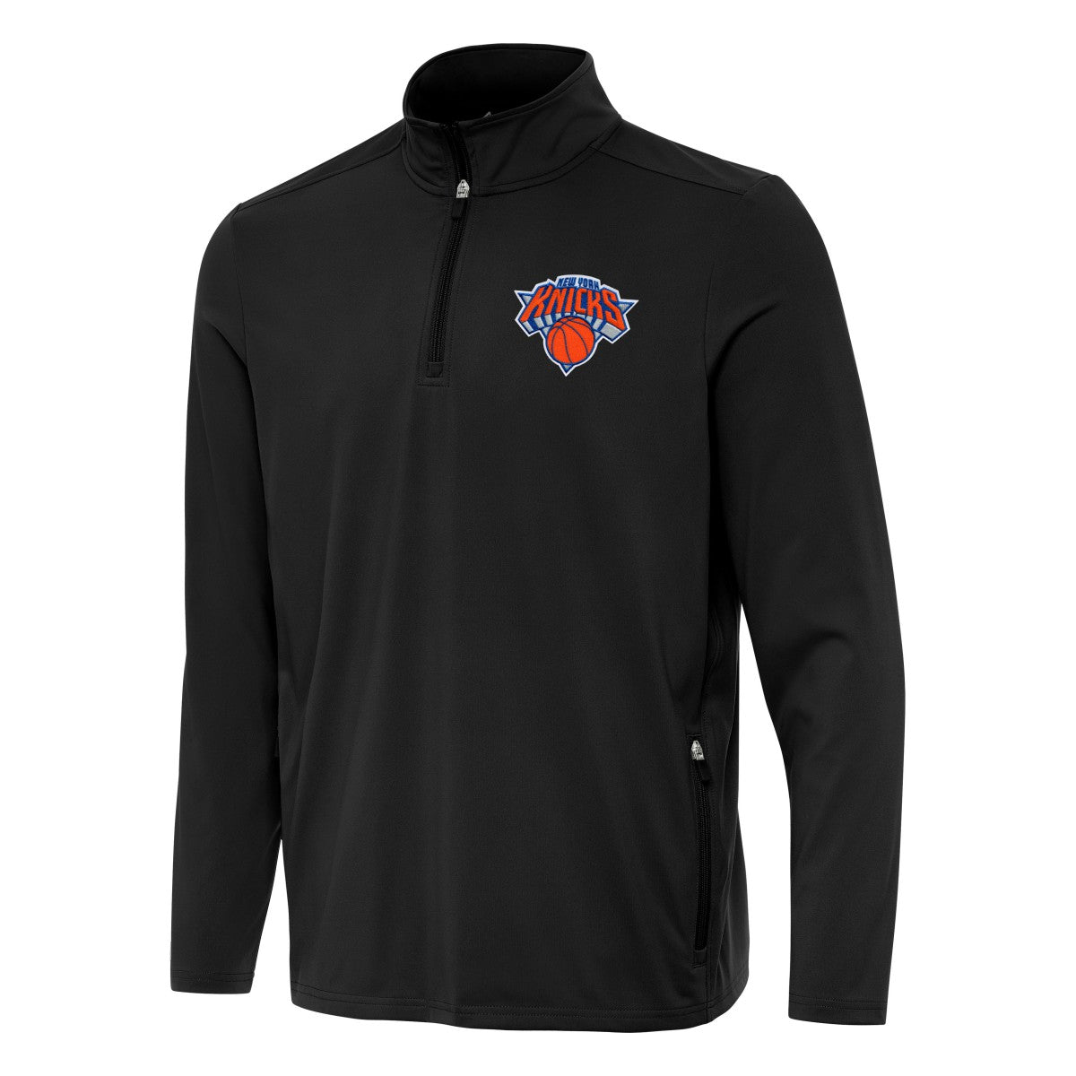 New York Knicks Antigua Perilous Quarter-Zip Sweatshirt Black - NBA