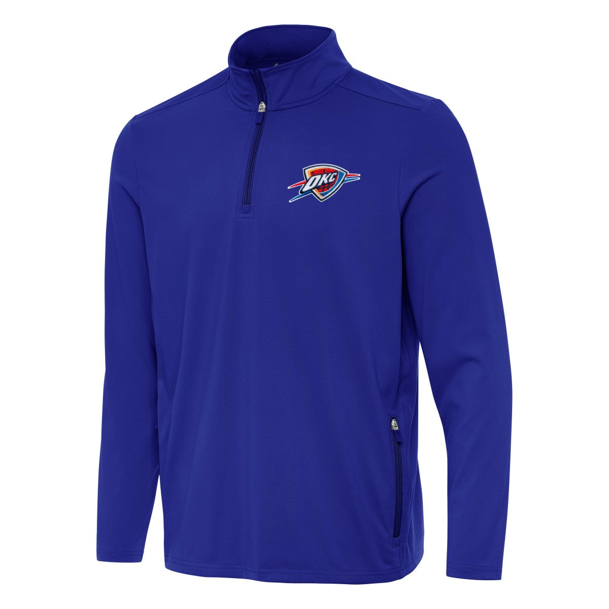 Oklahoma City Thunder Antigua Perilous Quarter-Zip Sweatshirt Royal - NBA
