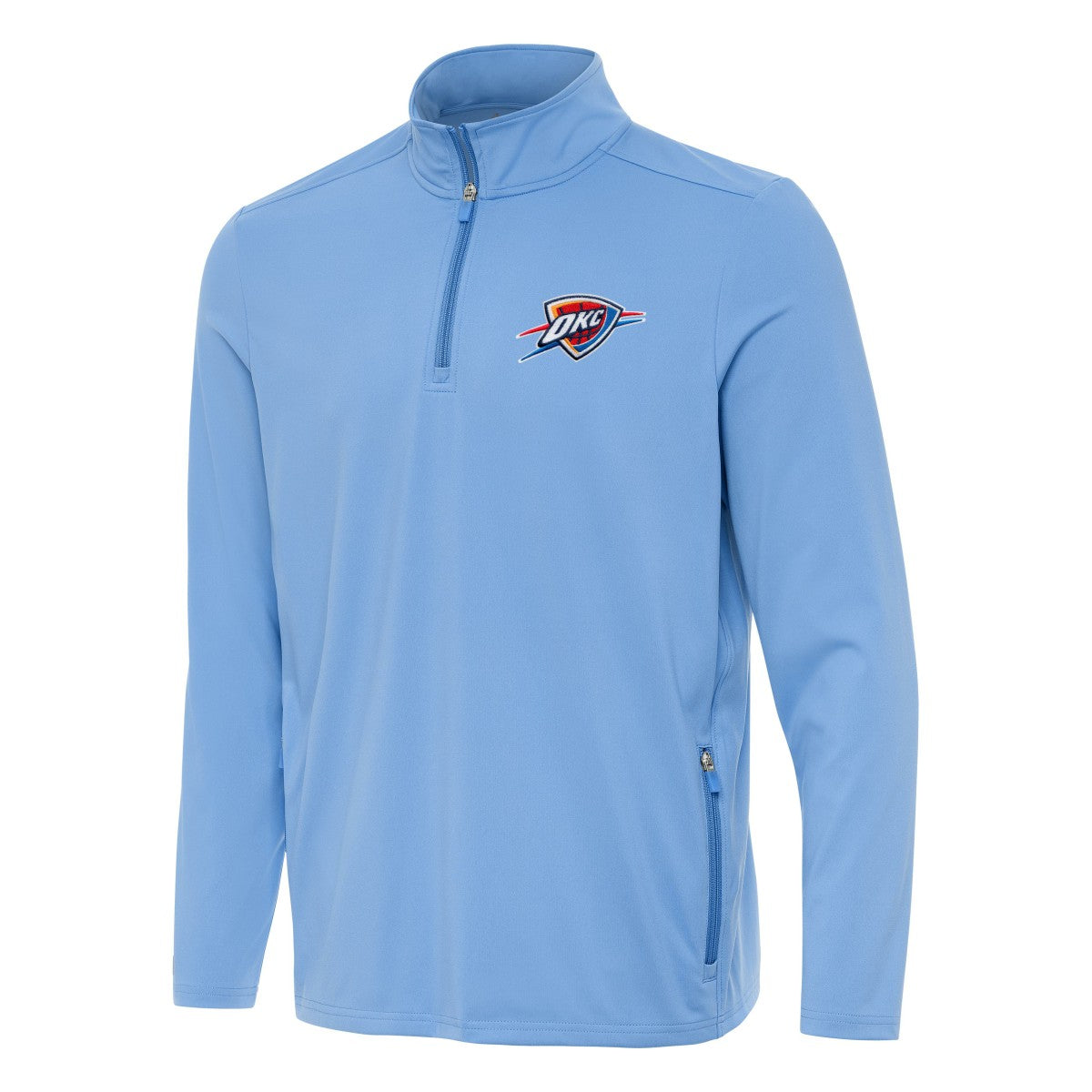 Oklahoma City Thunder Antigua Perilous Quarter-Zip Sweatshirt Powder Blue - NBA