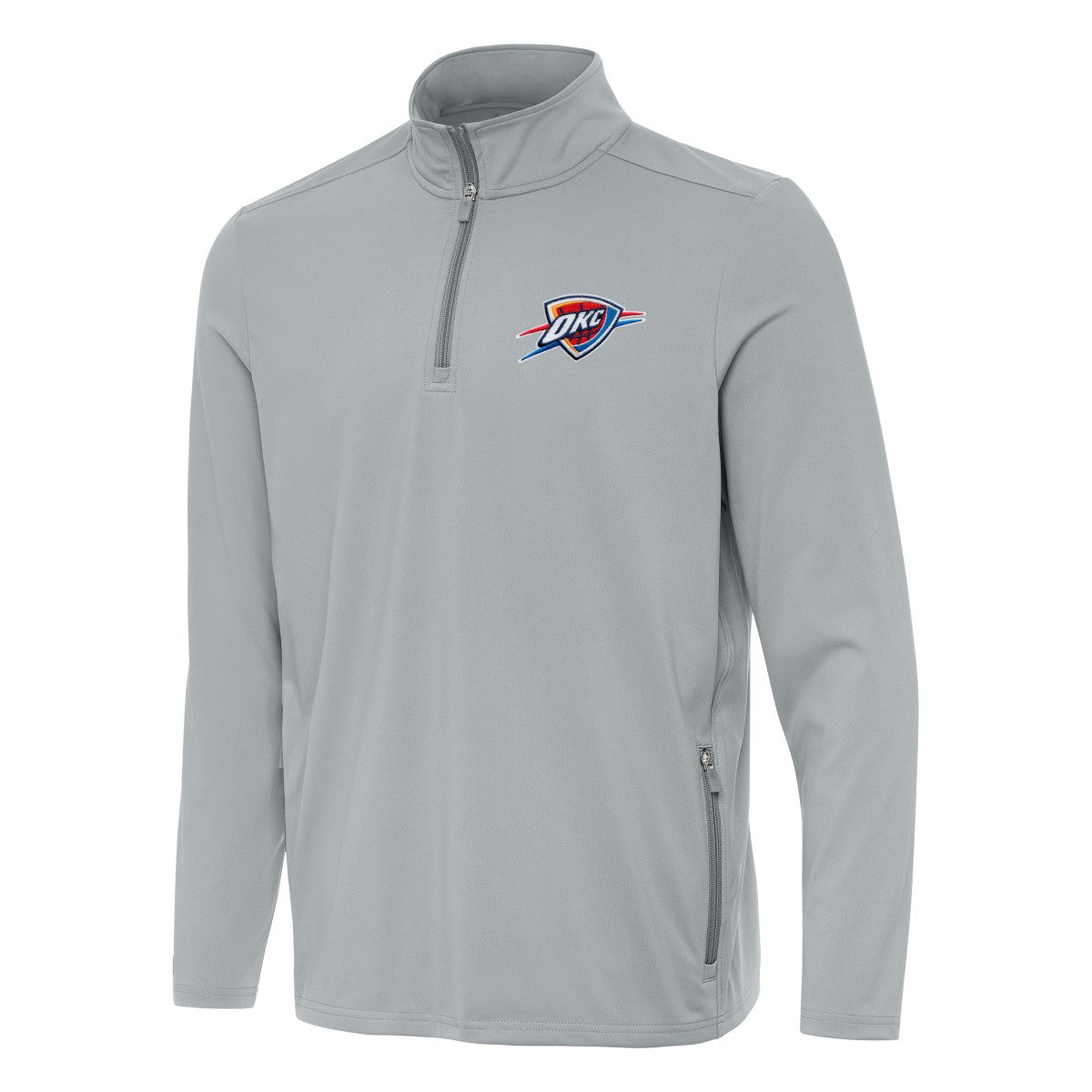 Oklahoma City Thunder Antigua Perilous Quarter-Zip Sweatshirt Gray - NBA