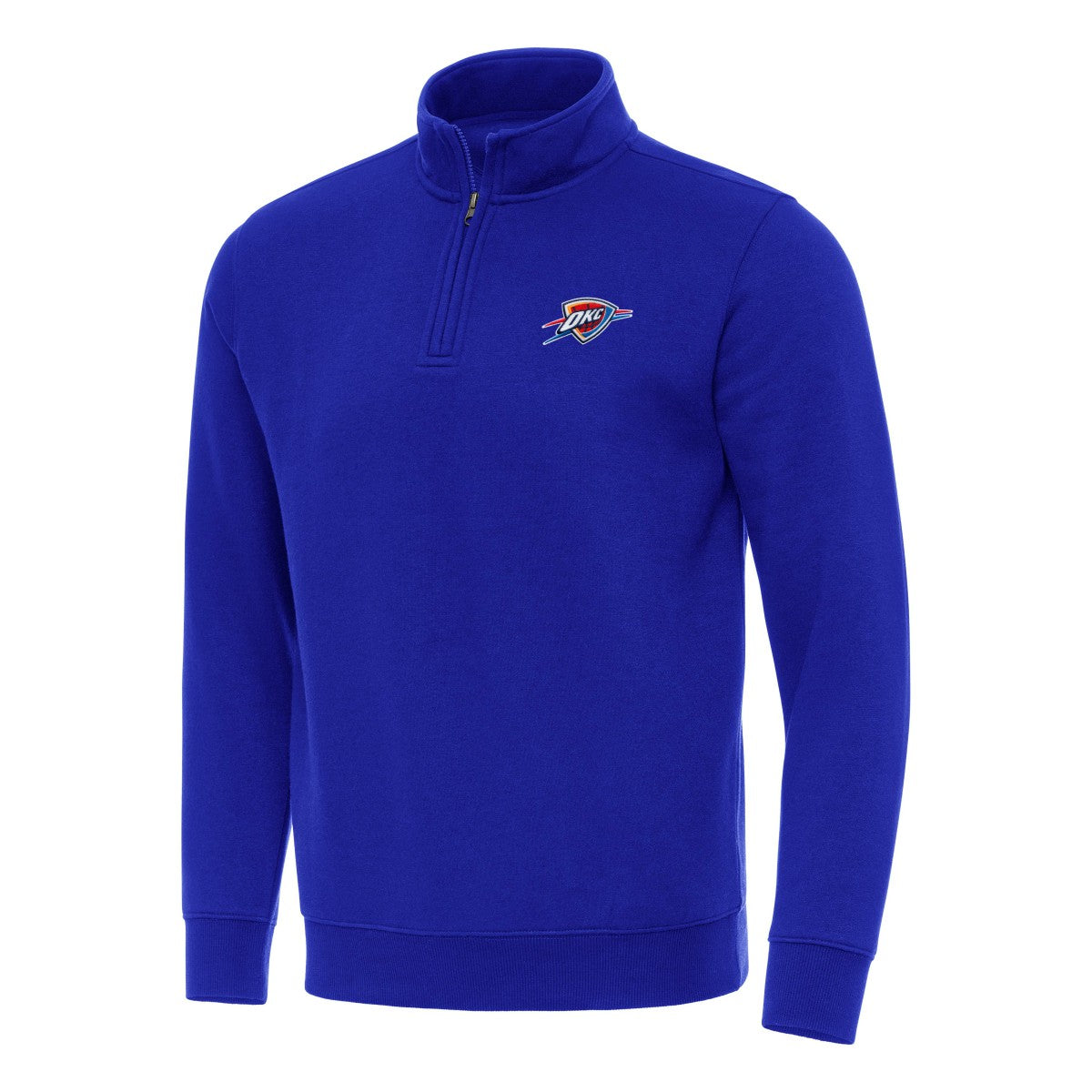 Oklahoma City Thunder Antigua Victory Quarter-Zip Mock Sweatshirt Royal - NBA