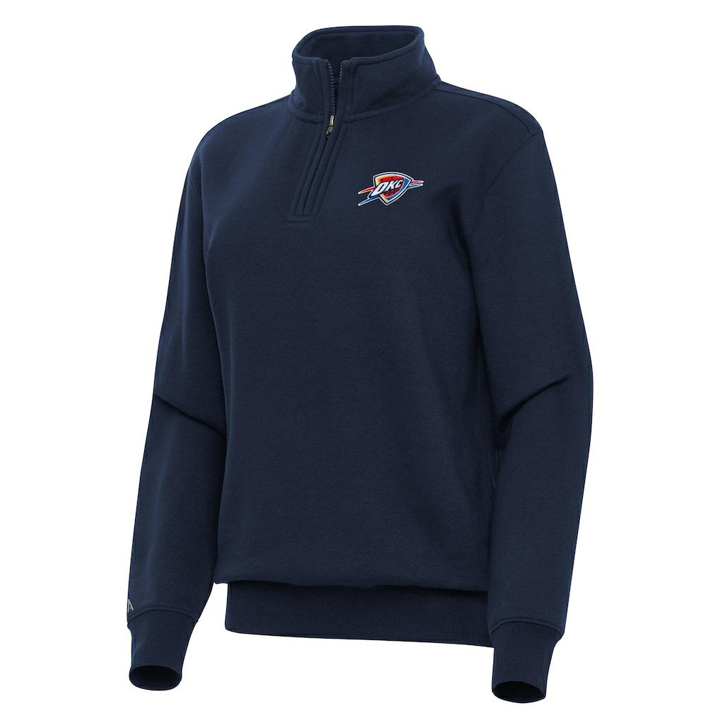 Oklahoma City Thunder Antigua Women's Victory Quarter-Zip Sweatshirt Navy - NBA