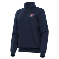 Oklahoma City Thunder Antigua Women's Victory Quarter-Zip Sweatshirt Navy - NBA