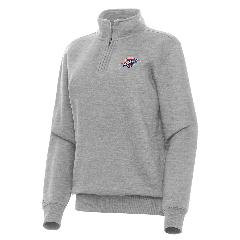 Oklahoma City Thunder Antigua Women's Victory Quarter-Zip Sweatshirt Heather Gray - NBA