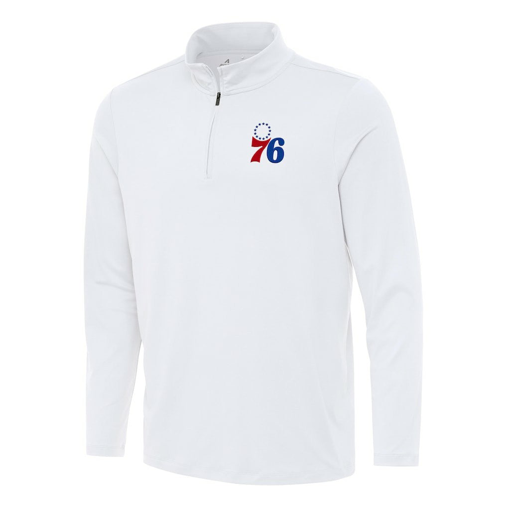 Philadelphia 76ers Antigua Reprocess Quarter-Zip Top White - NBA