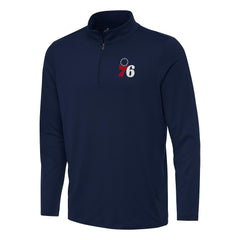 Philadelphia 76ers Antigua Reprocess Quarter-Zip Top Navy - NBA