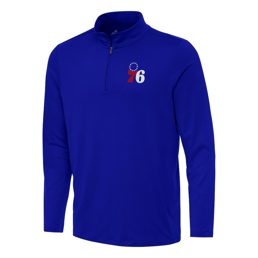 Philadelphia 76ers Antigua Reprocess Quarter-Zip Top Royal - NBA