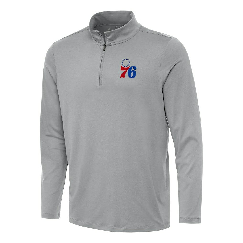 Philadelphia 76ers Antigua Reprocess Quarter-Zip Top Gray - NBA