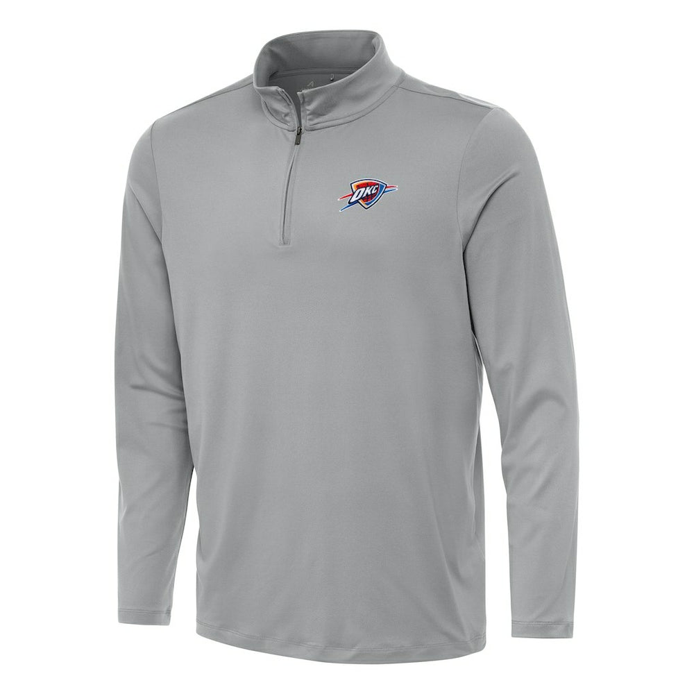 Oklahoma City Thunder Antigua Reprocess Quarter-Zip Top Gray - NBA