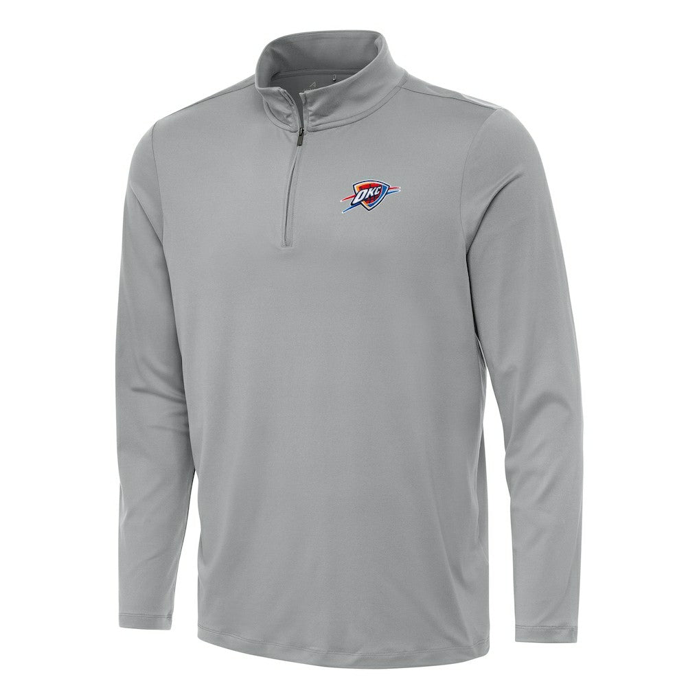 Oklahoma City Thunder Antigua Reprocess Quarter-Zip Top Gray - NBA
