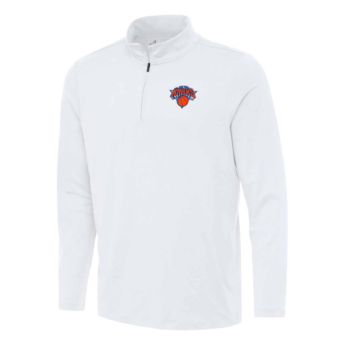 New York Knicks Antigua Reprocess Quarter-Zip Top White - NBA