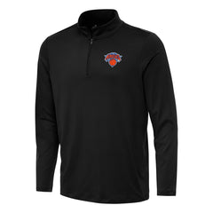 New York Knicks Antigua Reprocess Quarter-Zip Top Black - NBA