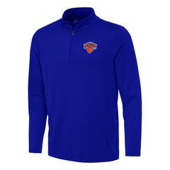 New York Knicks Antigua Reprocess Quarter-Zip Top Blue - NBA