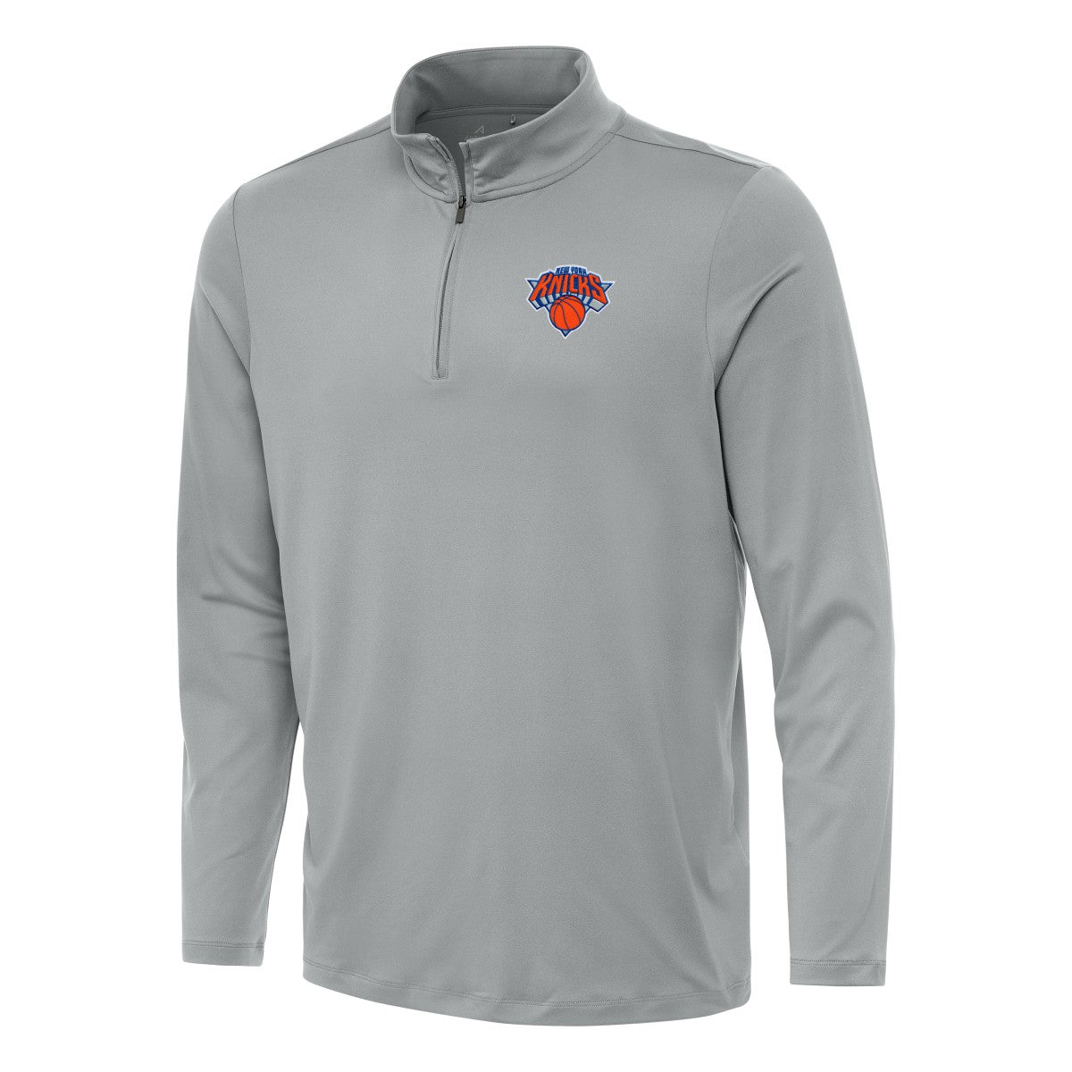 New York Knicks Antigua Reprocess Quarter-Zip Top Gray - NBA