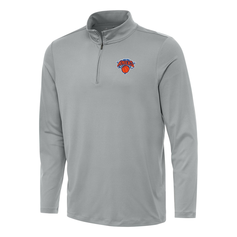 New York Knicks Antigua Reprocess Quarter-Zip Top Gray - NBA