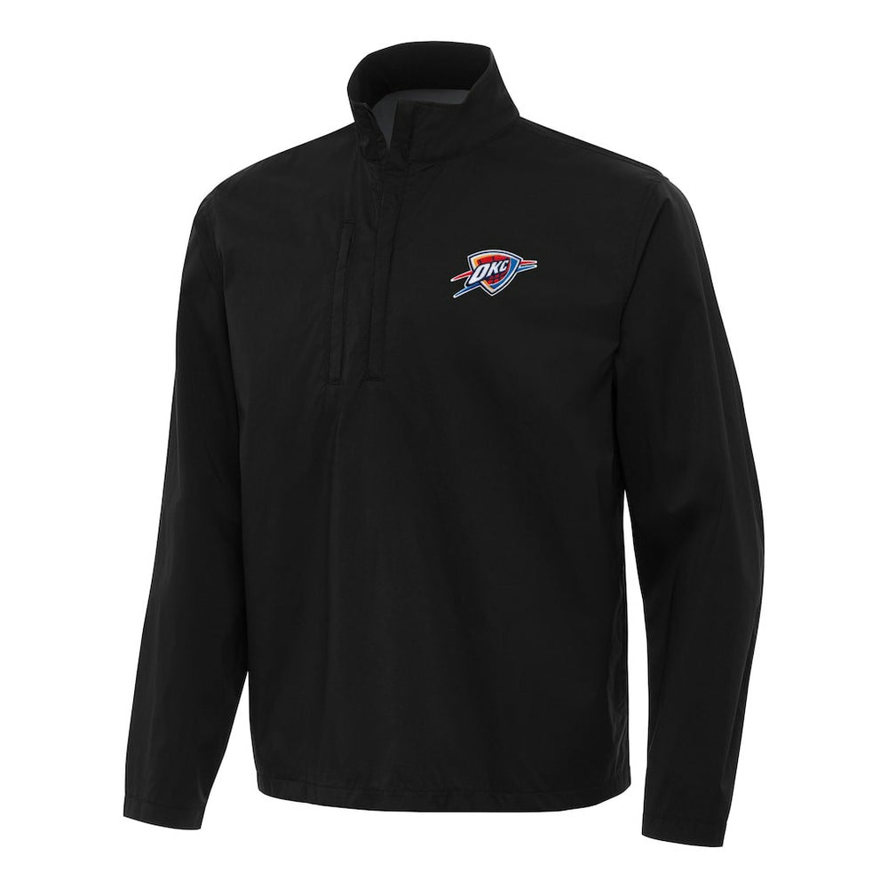 Oklahoma City Thunder Antigua Brisk Quarter-Zip Windbreaker Black - NBA