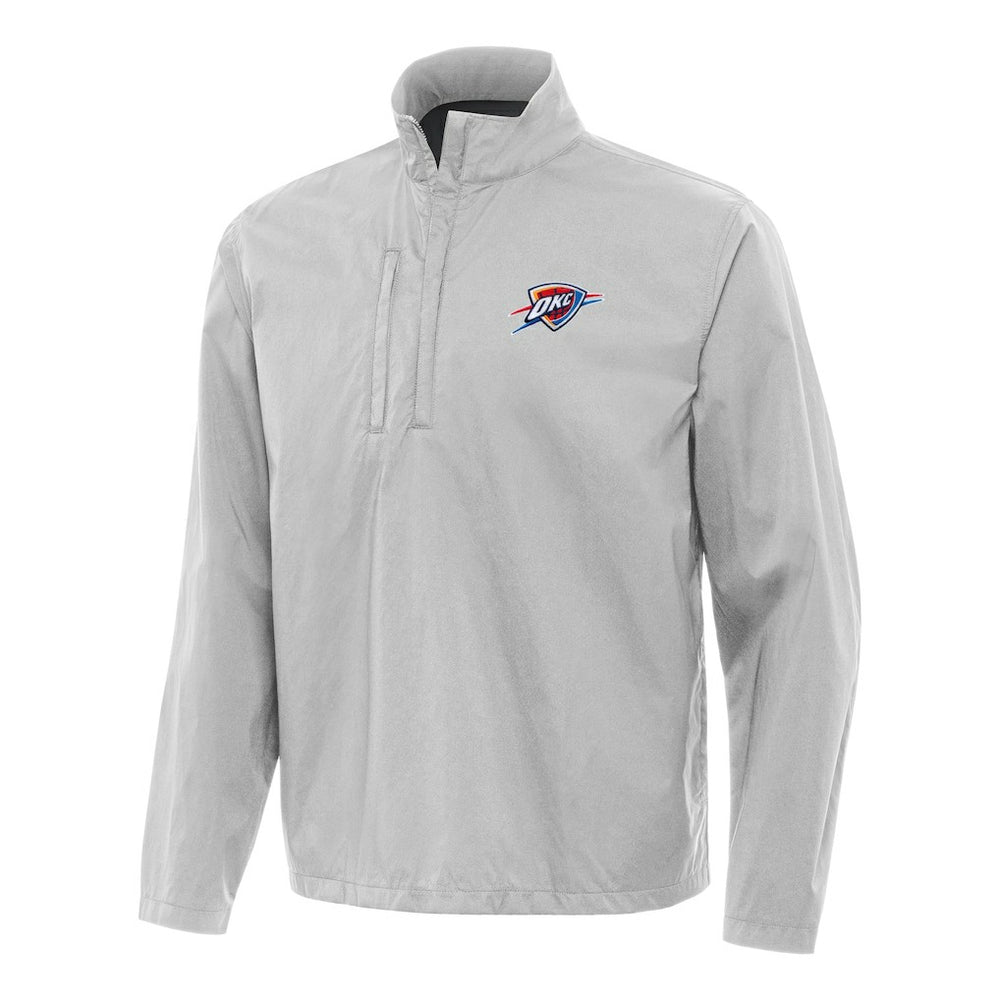 Oklahoma City Thunder Antigua Brisk Quarter-Zip Windbreaker Heather Gray - NBA