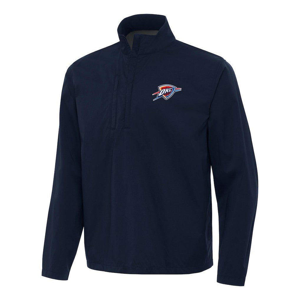 Oklahoma City Thunder Antigua Brisk Quarter-Zip Windbreaker Navy - NBA