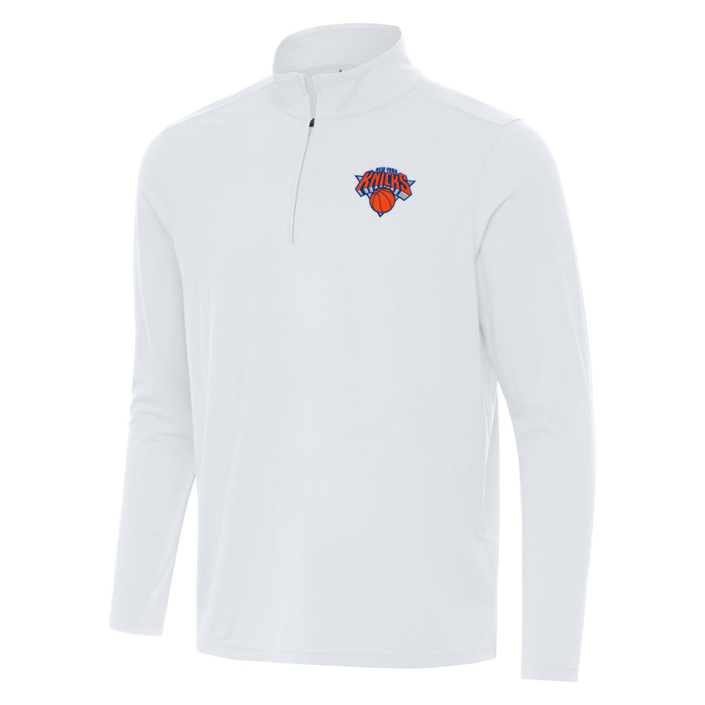 New York Knicks Antigua Intent Quarter-Zip Top White - NBA