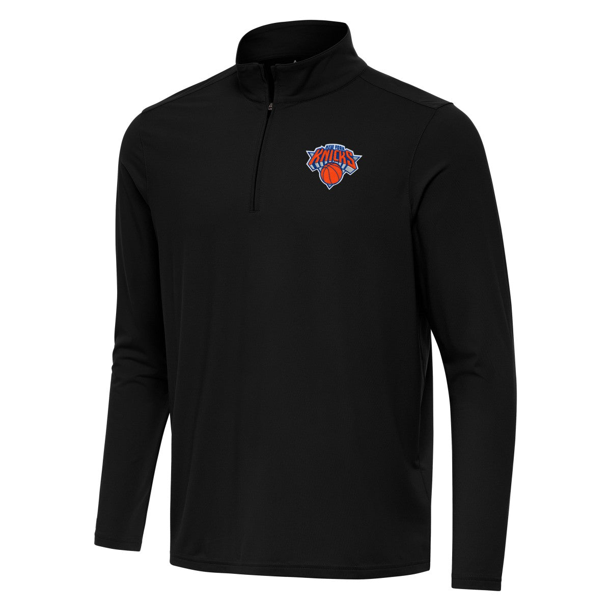 New York Knicks Antigua Intent Quarter-Zip Top Black - NBA