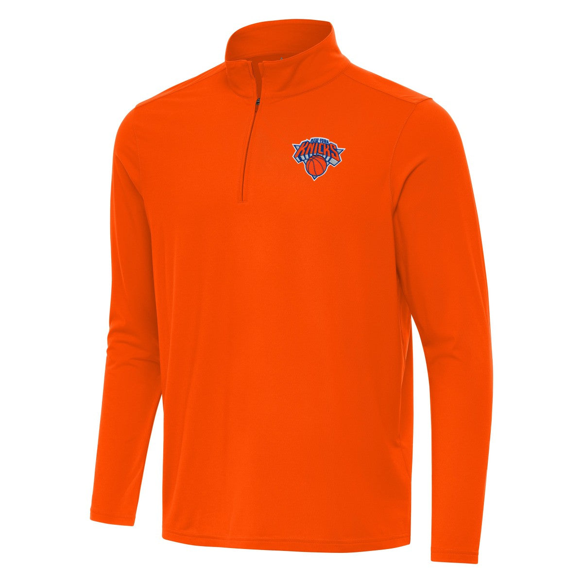 New York Knicks Antigua Intent Quarter-Zip Top Orange - NBA