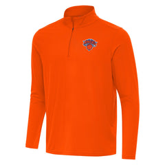 New York Knicks Antigua Intent Quarter-Zip Top Orange - NBA