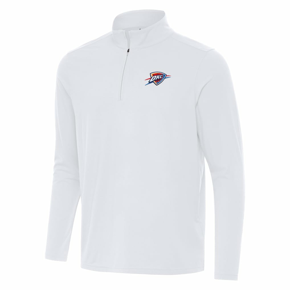 Oklahoma City Thunder Antigua Intent Quarter-Zip Top White - NBA