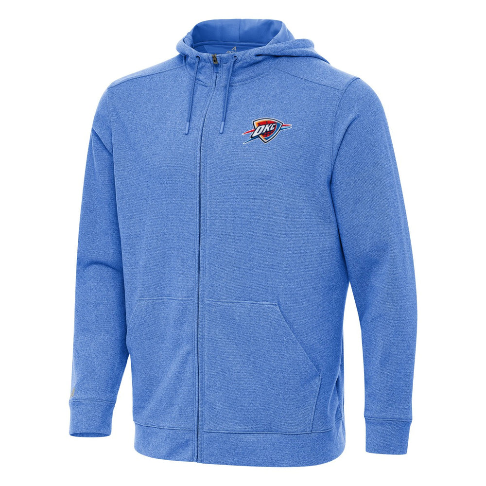 Oklahoma City Thunder Antigua Effortless Full-Zip Hoodie Jacket Heather Blue - NBA