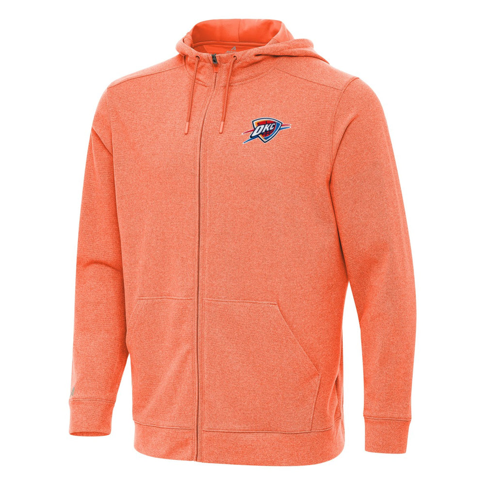 Oklahoma City Thunder Antigua Effortless Full-Zip Hoodie Jacket Heather Orange - NBA
