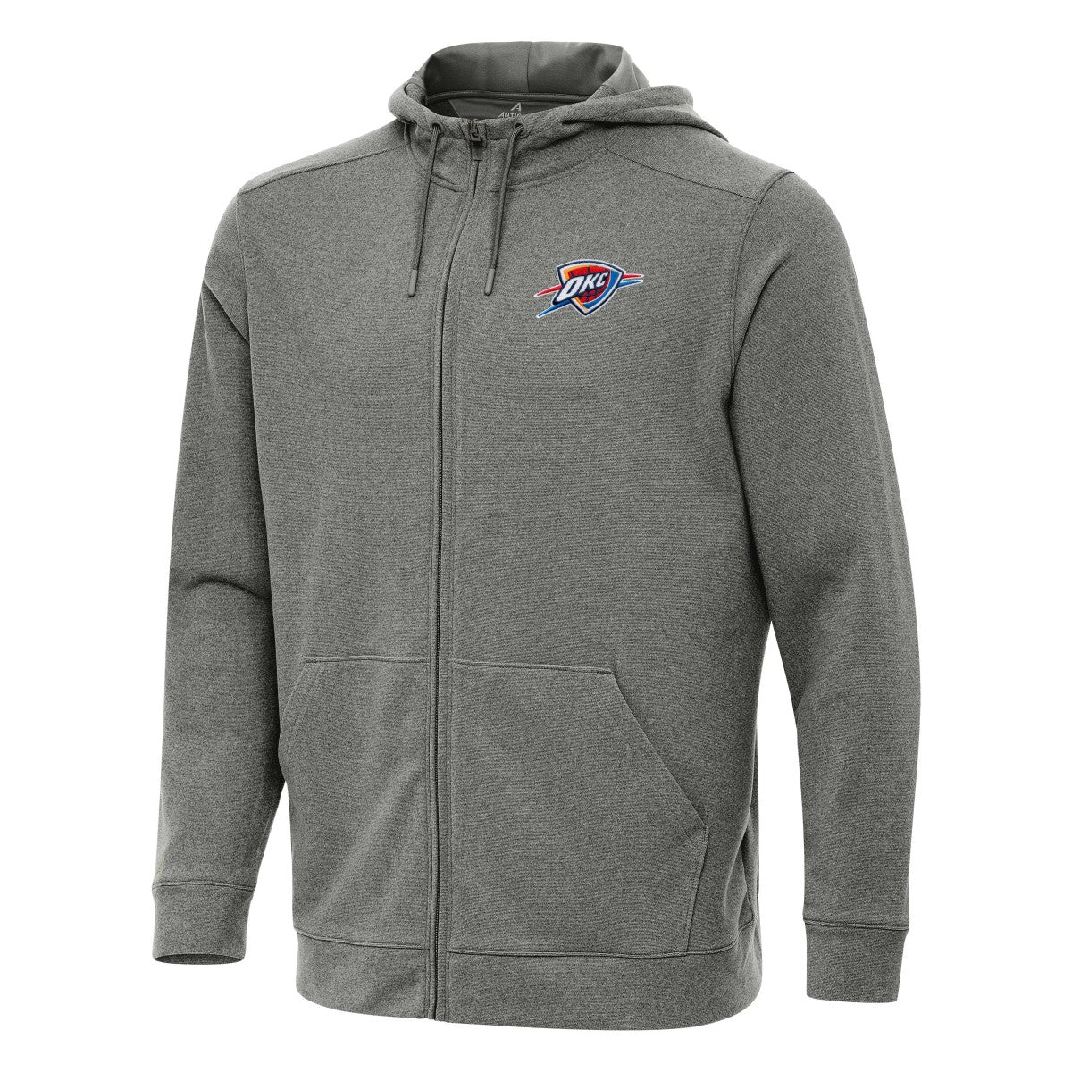 Oklahoma City Thunder Antigua Effortless Full-Zip Hoodie Jacket Heather Charcoal - NBA