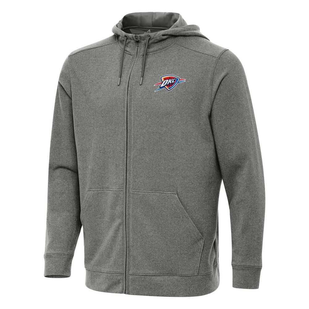 Oklahoma City Thunder Antigua Effortless Full-Zip Hoodie Jacket Heather Charcoal - NBA