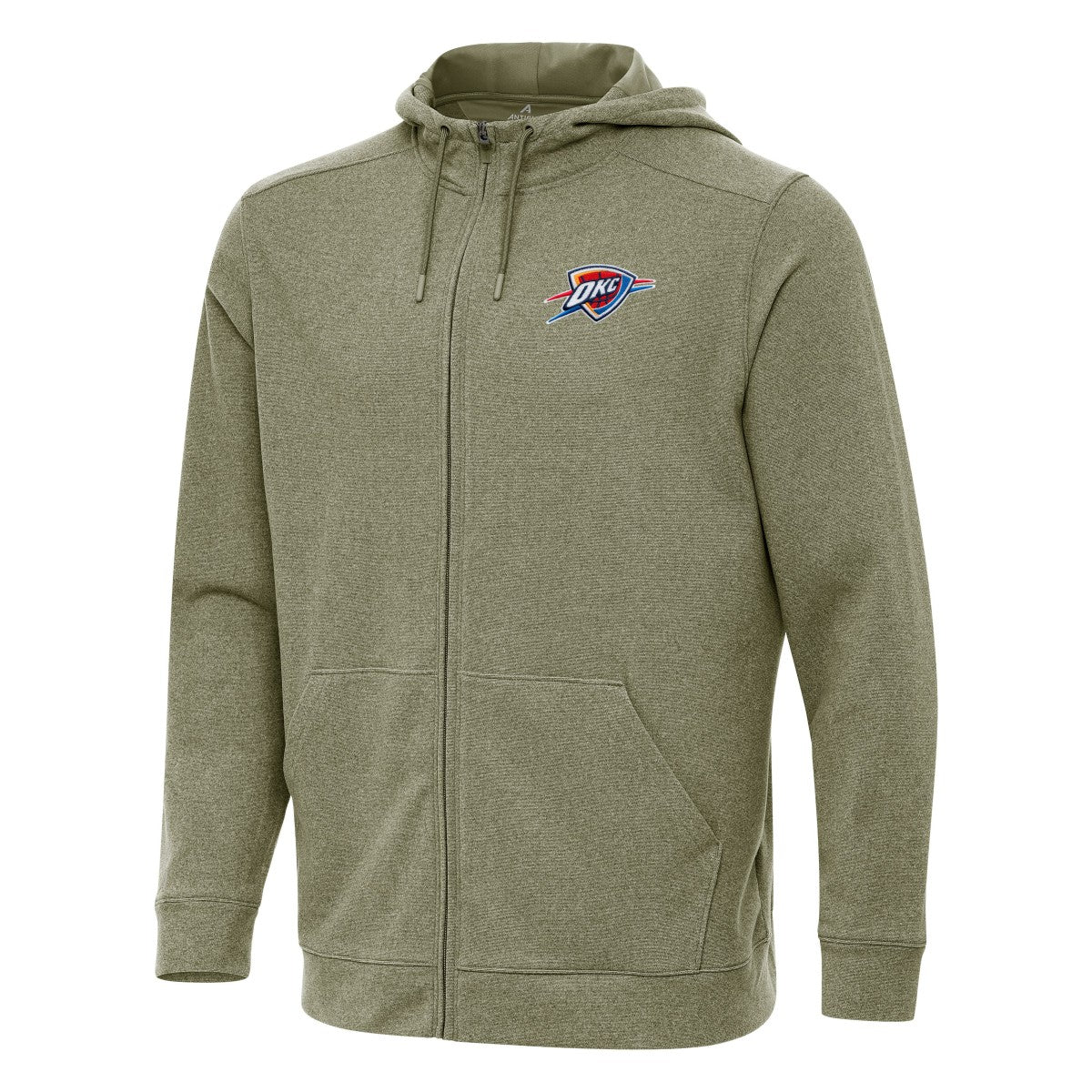 Oklahoma City Thunder Antigua Effortless Full-Zip Hoodie Jacket Olive - NBA