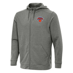 New York Knicks Antigua Effortless Full-Zip Hoodie Jacket Heather Charcoal - NBA