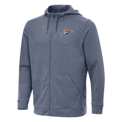 Oklahoma City Thunder Antigua Effortless Full-Zip Hoodie Jacket Heather Navy - NBA