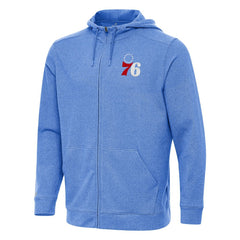 Philadelphia 76ers Antigua Effortless Full-Zip Hoodie Jacket Heather Royal - NBA