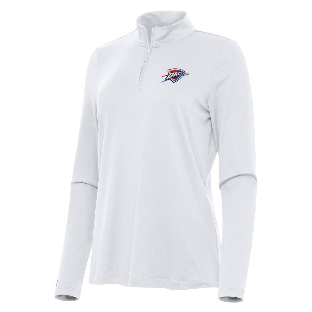 Oklahoma City Thunder Antigua Women's Reprocess Quarter-Zip Top White - NBA