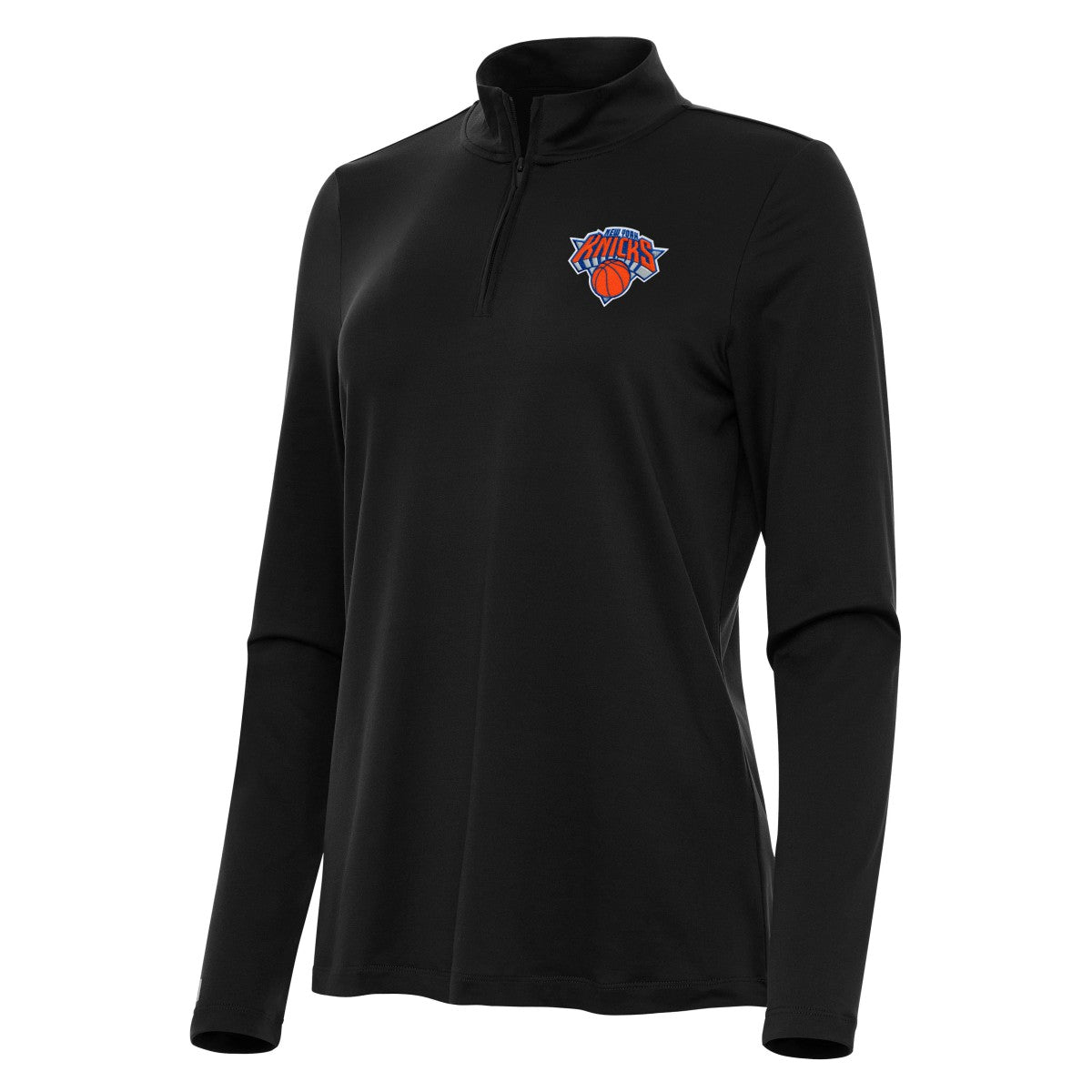 New York Knicks Antigua Women's Reprocess Quarter-Zip Top Black - NBA
