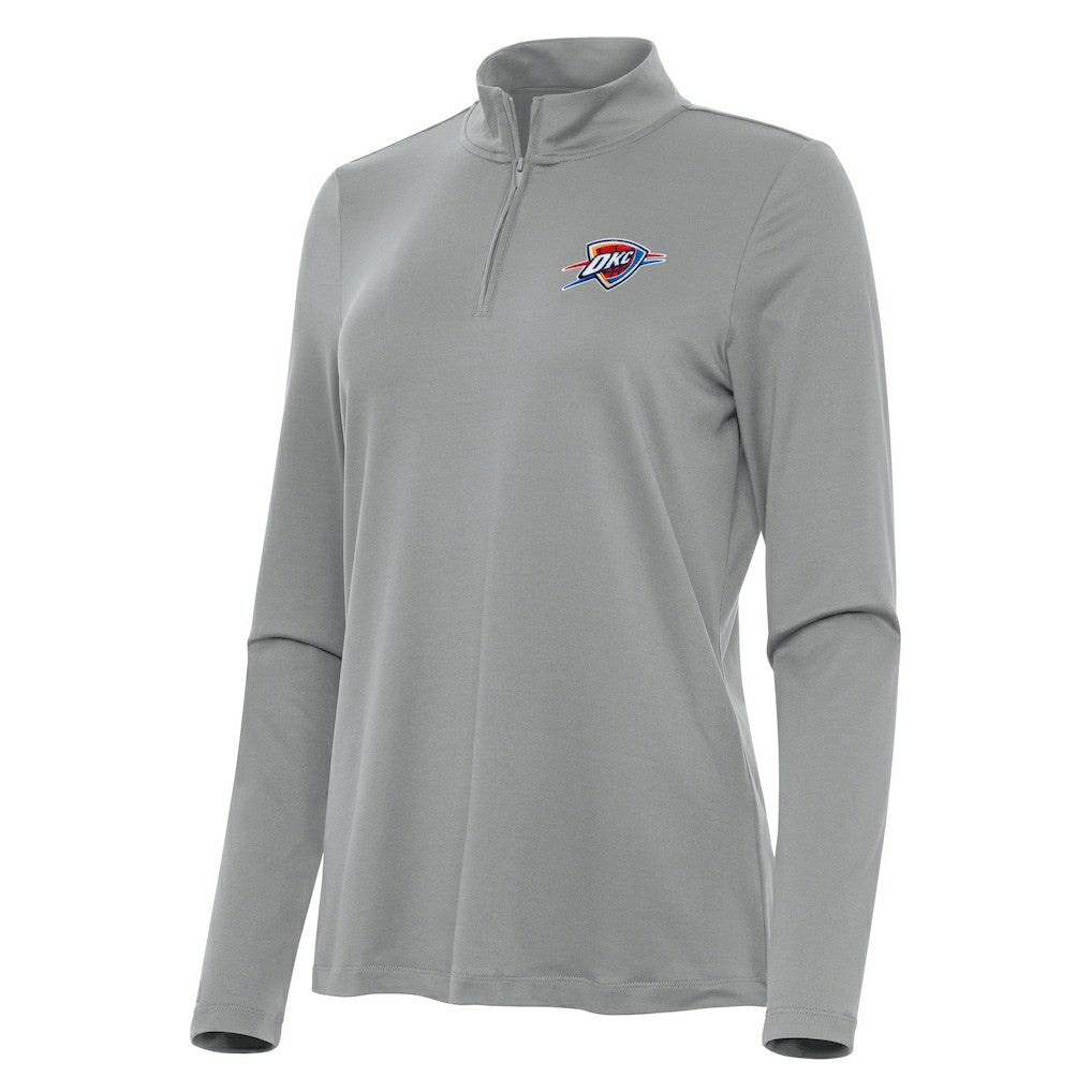 Oklahoma City Thunder Antigua Women's Reprocess Quarter-Zip Top Gray - NBA