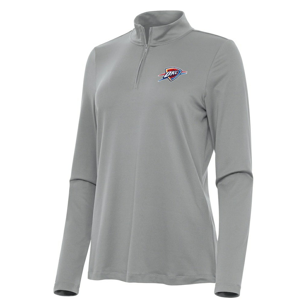 Oklahoma City Thunder Antigua Women's Reprocess Quarter-Zip Top Gray - NBA