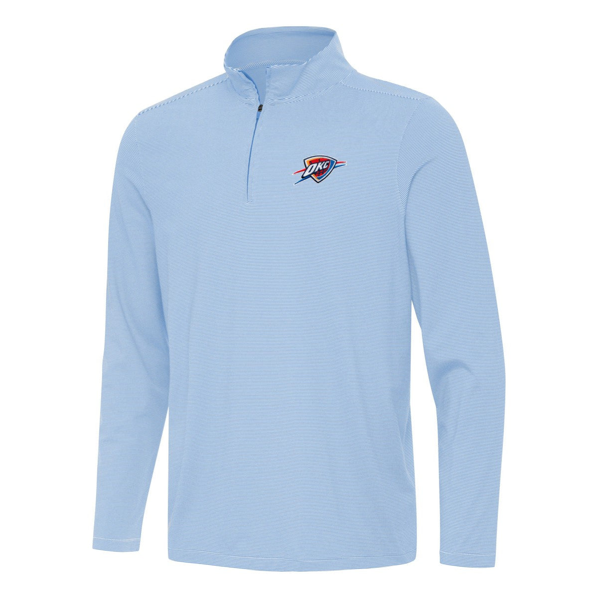 Oklahoma City Thunder Antigua Twine Quarter-Zip Top Powder Blue - NBA