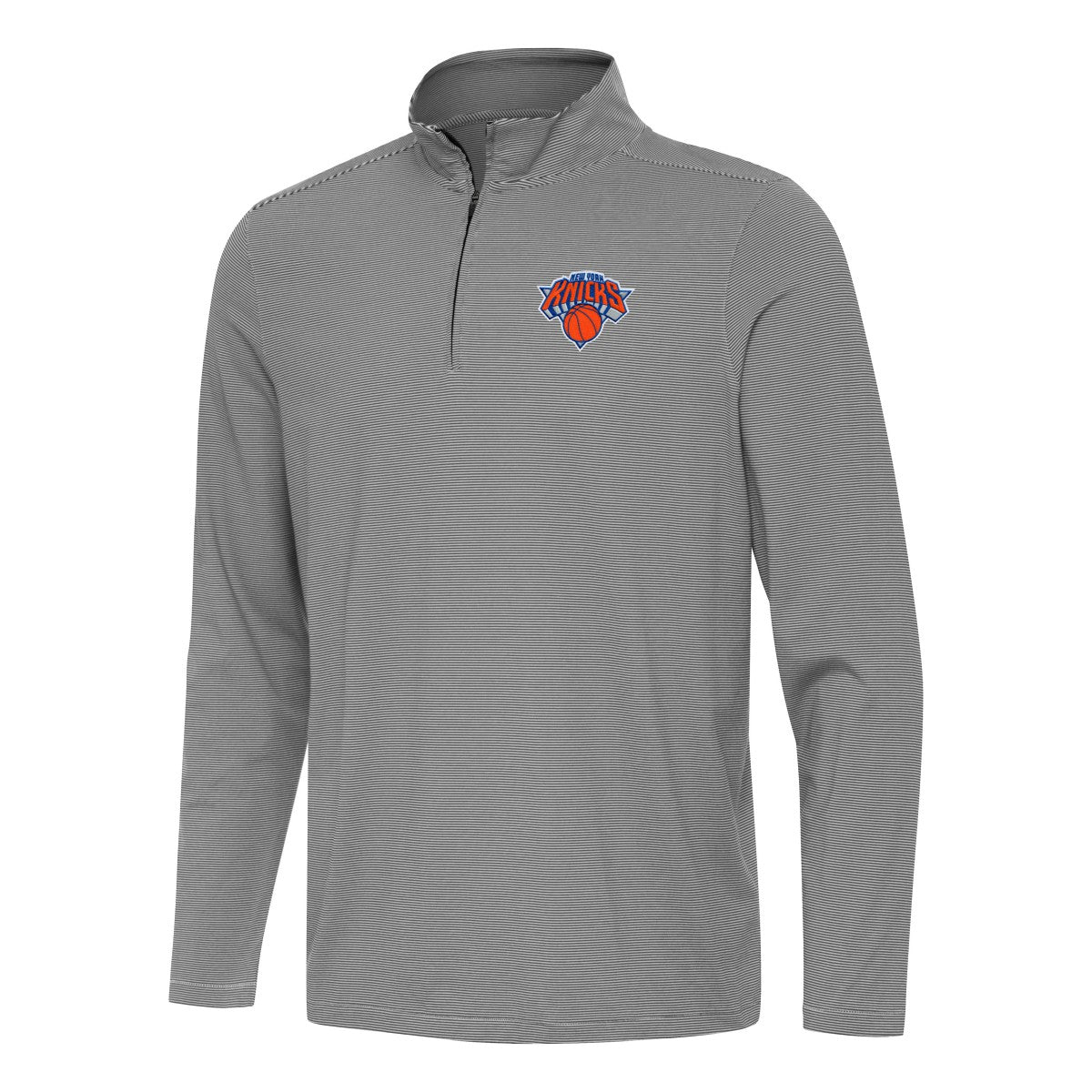 New York Knicks Antigua Twine Quarter-Zip Top Black - NBA