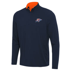 Oklahoma City Thunder Antigua Content Quarter-Zip Top Navy/Orange - NBA