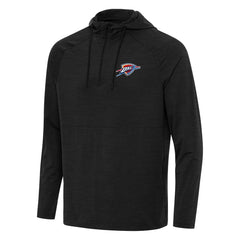 Oklahoma City Thunder Antigua Spikes Raglan Quarter-Zip Hoodie Heather Black - NBA