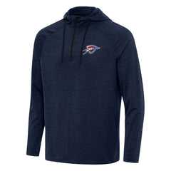 Oklahoma City Thunder Antigua Spikes Raglan Quarter-Zip Hoodie Heather Navy - NBA