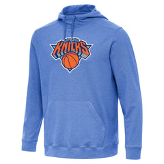 New York Knicks Antigua Cloud Pullover Hoodie Heather Blue - NBA