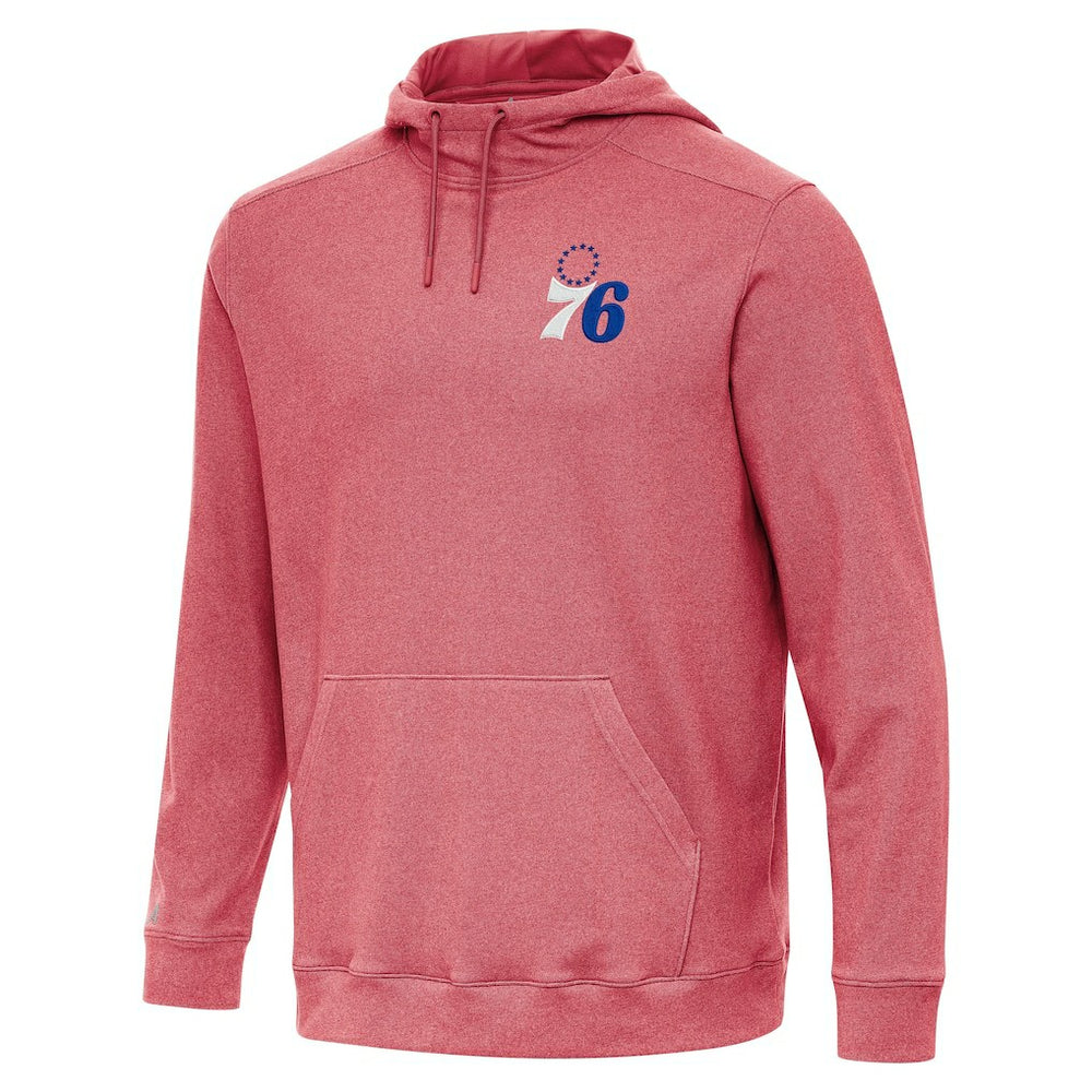 Philadelphia 76ers Antigua Cloud Pullover Hoodie Heather Red - NBA