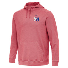 Philadelphia 76ers Antigua Cloud Pullover Hoodie Heather Red - NBA