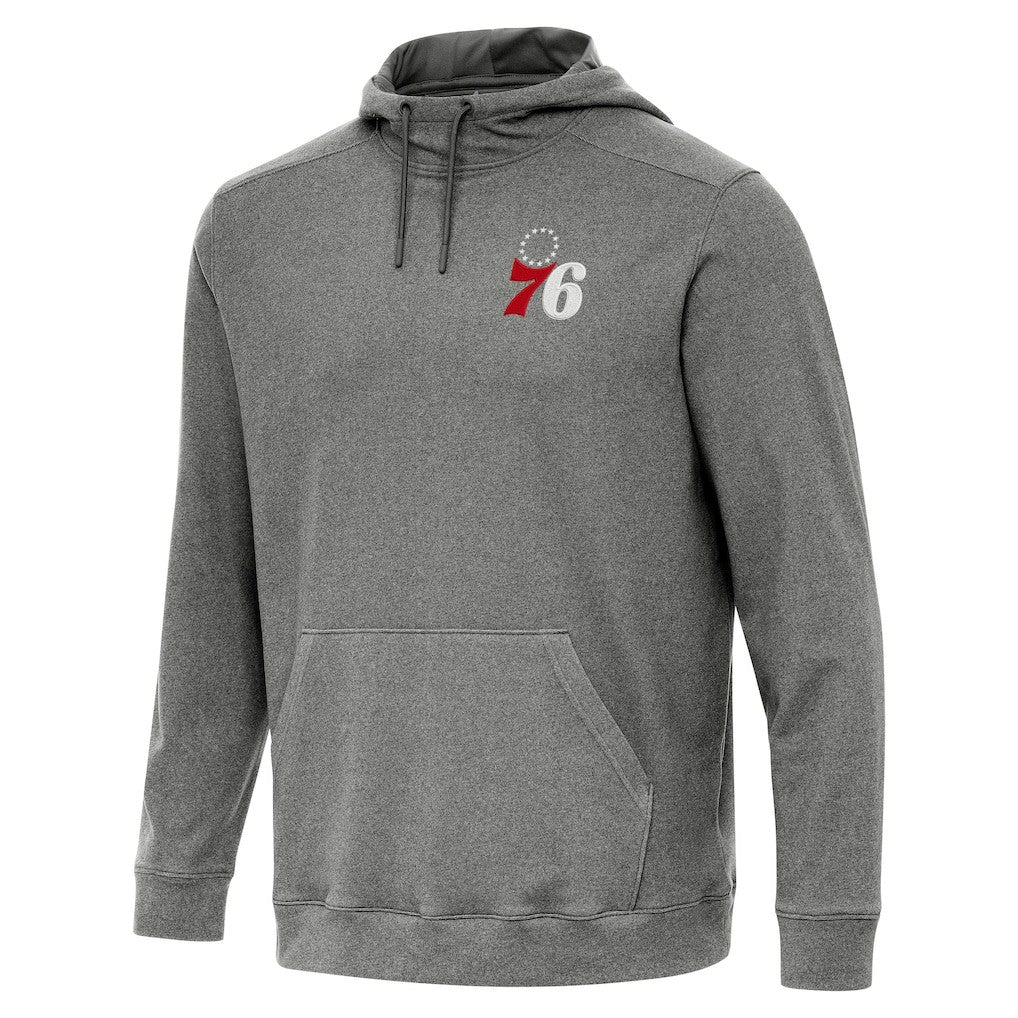 Philadelphia 76ers Antigua Cloud Pullover Hoodie Heather Black - NBA
