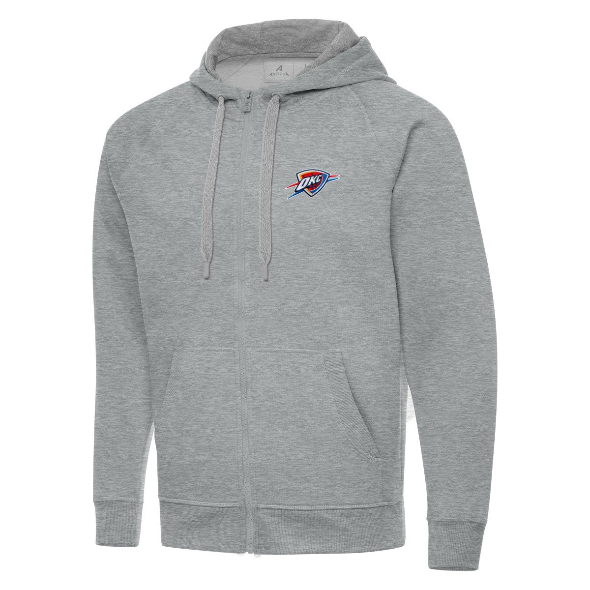 Oklahoma City Thunder Antigua Big & Tall Victory Full-Zip Hoodie Jacket Heather Gray - NBA