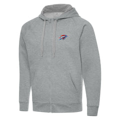 Oklahoma City Thunder Antigua Big & Tall Victory Full-Zip Hoodie Jacket Heather Gray - NBA